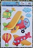 AEROPLANE Childrens Wall Stickers fun for Boys Bedroom, Childrens Playroom & Babies Nursery (Kids St