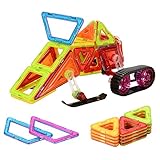 RaiFu 積木 積み木 ブロック 知育玩具 子供 おもちゃ 磁気 ビルディング ブロック 車輪 教育 DIY おもちゃ 親子 おもちゃ 56pcs