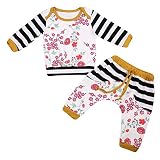 SOBABY 赤ちゃん セットアップ 上下セット カットソー 長袖シャツ&ロングパンツ (80/6-12ヶ月,白)