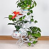 アイアンフラワーシェルフ屋内リビングルームバルコニーグリーン3層3層 ( 色 : 白 )