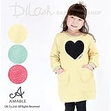 (エマーブル) AIMABLEハートボアアップリケ長袖ワンピース/秋 ベビー キッズ 女の子 80 サックス