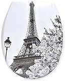 Evideco Printed Duroplast Oval Toilet Seat Paris City 17長X 14.6インチ幅