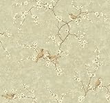 York Wallcoverings hp0327メタリックII鳥W / Blossoms壁紙、ホワイト/オフWhites