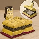 ★人気の小物入れ★ポタリー ミニ ケース♪ふくろう博士♪