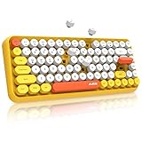 ブルートゥースキーボード 308iワイヤレスキーボード コンパクトキーボード 軽量 Bluetoothキーボード タイプライター (yellow)