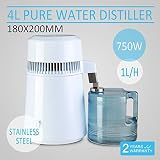 SteamSun Water Distiller Water Distillation Purifier Pure Water Distiller All Stainless Steel 4L Eff