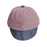 Goenn 子供 ベビー 赤ちゃん 帽子 キャップ 野球帽 ハンチング 鳥打帽 ヒップポップ ストライプ 野球帽子 かわいい 日よけ お出かけ 男女兼用 (レッド)