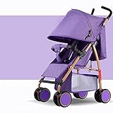 赤ちゃんの折りたたみベビーカー夏アウトドア軽量ポータブルベビーカーダンピング4つホイールPrams 0 – 36ヶ月の パープル