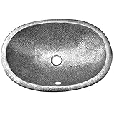 Houzer HW-ELI2ES Hammerwerks 6-Inch Deep Self Rimming Lavatory Sink with Overflow, Lustrous Pewter [