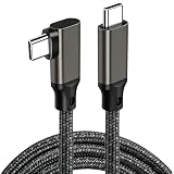 [SLEIJAOOE] USB Type C ケーブル L字 3m 240W 5A PD3.1 超急速充電 20Gbps 超高速データ転送 8K@60Hz 4K@240Hz 映像出力 E-Marker内蔵 断線防止 高耐久ナイロン編み スマートフォン/ラップトップ/タブレット 対応 多機能 USB-C ケーブル (ガンカラー)