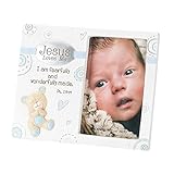 Dicksons Baby Bear Jesus Loves Me Photo Frame for Boy, White by Dicksons