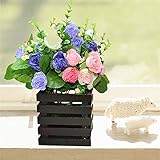 非変形性小花の木製フェンススタイルの装飾的なシミュレーションの花のポットホルダーオフィス装飾のために