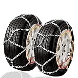 Autart タイヤチェーン 金属 195/65R13 165/75R14 175/70R14 165/80r14 175/65r15 185/65R14 185/55r15 185/60r15 195/50R15 195/60R14 165/70R15 チェーン 車 金属タイヤチェーン 9mm 金属チェーン 亀甲型 KNS60
