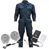 空調服 長袖つなぎ&バッテリーセット ku63115 4L 69チャコール ファン/グレー 空調服 長袖つなぎ&バッテリーセット ku63115 4L 69チャコール ファン/グレー