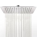 SR Sun Rise高級12インチLarge Squareステンレススチールシャワーヘッド高圧力Rainfallヘッドウルトラシン保存水クローム仕上げ2.5 GPM 10 In Brushed Sq