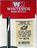 Whiteside Router Bits SC19 Standard Straight Bit with Solid Carbide 3/8-Inch Cutting Diameter and 1-