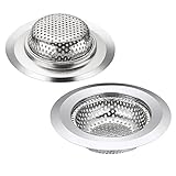 ARCCIステンレススチールSink Strainer、Kitch Strainer Drainフィルタ、Largeワイドリム4.33 "直径 – 2パックのホームシンクStrainerプラグ 4.3