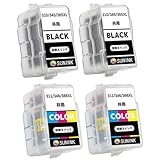 キャノン 用 互換 詰め替えインク BC-365+BC-345+BC-310XL/BC-366+BC-346+BC-311XL(BK/顔料ブラック)*2+(CL/3色カラー)*2【合計4本】対応:TS3530/TS3130/TS3130S/TS3330/TS203/TR4530/MP493/MP280/MP490/MP480/MP270/MX420/MX350/iP2703