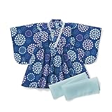 【ベビー服】ワンピース浴衣　　あじさい柄　サイズ:80