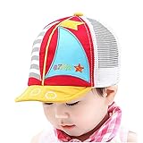 出産祝い　赤ちゃん　ベレー　 幼児　UV 　日除け帽　帽子　ハンチング キャップ　ハット　メッシュ　快適　柔らかい　47-52ｃｍ 6-36ヶ月（レッド）