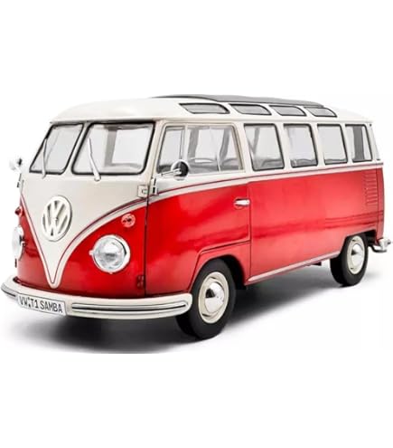 Amazon | 1/24 1962 ワーゲン タイプ2 バス 赤 アーリーバス 6ボルト