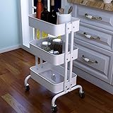 GRJH® 棚、キッチンカートストレージラックモバイルリビングルームバスキッチン学生寮の部屋 防水性と耐久性