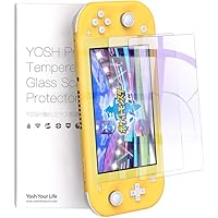 二枚入り Nintendo Switch Lite ガラスフィルム 飛散防止 保護フィルム 任天堂 スイッチ フィルム 強化保護ガラス 日本旭硝子素材 ブルーライトカット95%　硬度9H ガラス指紋防止 気泡ゼロ 自動吸着 高透過率メーカー正規品 60日間交換対応 YOSH