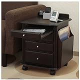 天然木ベッドサイドテーブル DBR・ダークブラウン