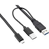 CHENYANG CY Type-C USB-C - USB 3.0 オス & USB 2.0 デュアルデータ Yケーブル ノートパソコン & ハードディスク用 60cm
