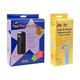 Podee ハンズフリー 哺乳瓶 ダブルパック コンボセット チューブストロー12本/シリコン製乳首4個付属 赤ちゃんがもう哺乳瓶を持っている必要がありません