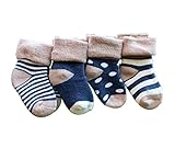 赤ちゃん かわいい 綿 靴下 4足 セット 漫画 アニメ ベビー ソックス 0-4歳 滑り止め 抗菌防臭 通気性 吸収性 リレント 柔らかい　 (水色, S（0-2歳）)