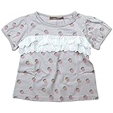 《春夏対応》 nico hrat(ニコフラート) 製品洗い加工済み 42/2天竺半袖たんぽぽ総柄Tシャツ 130cm/GY NO.B-270114