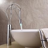 Sprinkle by Lightinthebox – LEDの色変更Waterfall Widespread浴槽蛇口バスルーム蛇口1穴シングルハンドル回転注ぎ口ミキサータップクローム仕上げ