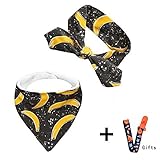 mbjerry 100 %コットンベビー幼児用Dribble Bibs with Headband andおしゃぶりクリップ、3個/パックベビーシャワーギフトセット US サイズ: Banana カラ