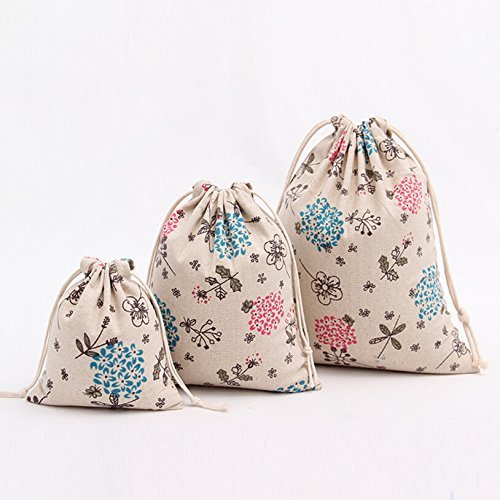 Generic M, 09Black Cat : Vintage Cotton linen Storage Bag for Sundries / Retro Draw Cord Linen Small Candy Bags Tea Package Girls Cotton Cloth bag Giftsの表紙