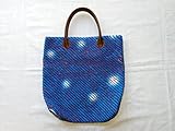スラッシュキルトの青のトートバッグ