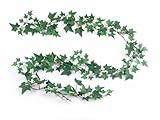 Larksilk 6' Common English Ivy Artificial Ivy Vine - Faux Ivy Garland with 185 Fake Ivy Leaves - Rea