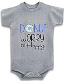 グレークルーネックBaby Tee Time Boys 'ドーナツWorry Be Happy Funny One Piece カラー: グレー