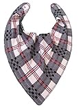 Adult Dribble Bib Bandana Special Needs 2 Pack 1 x Grey/White/Red Check 1 x Black/White Moustache by