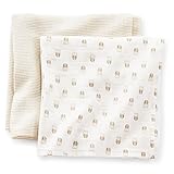 Carter's Unisex Baby Swaddle Blankets 100% Cotton Muslin- Owl by Carter's