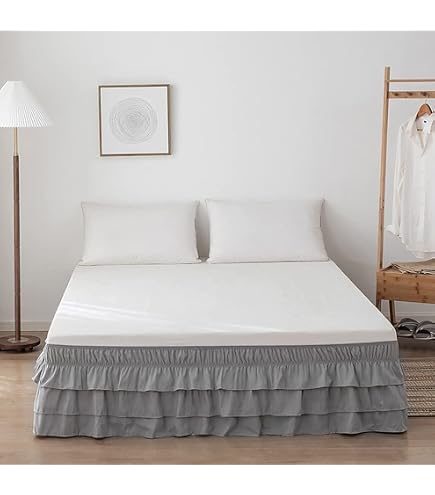 Amazon｜Laura Ashley Home 無地 ホワイト フリル付きベッドスカート