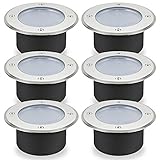 埋め込み式 LED ガーデンライト ソーラー発電式 電源不要 屋外用 防水 ESL-01 (6個セット)