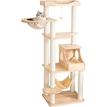 Amazon | LULUCAT キャットタワー 木製 据え置き 【宇宙船向き