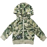 【冬物】OFFICIAL TEAM(オフィシャル チーム) 薄手ガーゼ裏起毛“Animal CAMO"前開きフードジャケット 90cm /KHAKI NO.OT-15AW-310