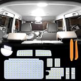 Zealsun 200系 ハイエース LED ルームランプセット ホワイト 6000K ハイエース200系 4型/5型/6型 スーパーGL専用車内灯 純正交換 取付簡単 加工不要 ハイエース/レジアスエース200系 カスタム 内装パーツ LEDバルブ ８点セット