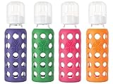 Lifefactory Glass Baby Bottles (9 oz. in Royal Purple, Grass Green, Raspberry, Orange) by Lifefactor