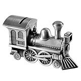 Train Locomotiveカスタム彫刻Piggy Bank – ブラシニッケルPersonalized