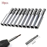 10ピース1/4 "六角シャンク磁気ドリルビットホルダー延長エクステンダードライバー拡張ソケットバーロッド
