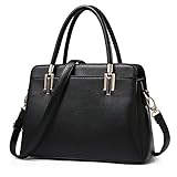 Nevenka 女性のハンドバッグファッションショルダーバッグレザートートバッグ財布 (BLACK) [並行輸入品]