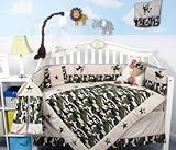 SoHo Boy Camouflage Army Baby Crib Nursery Bedding Set 13 pcs included Diaper Bag with Changing Pad 